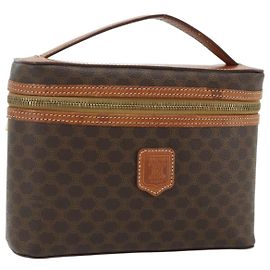 Céline Borsa a mano Vanity in tela Macadam CELINE PVC marrone oro Auth ka3955