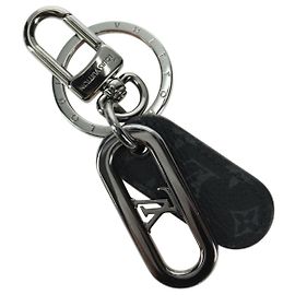 LOUIS VUITTON Monogram Portachiavi Charm Firma LV Nero M00927 Auth YKZ1420M
