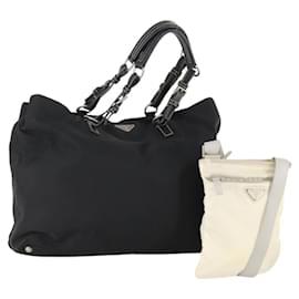 PRADA Borsa a Mano Nylon 2 Set Nero Bianco Auth 174802