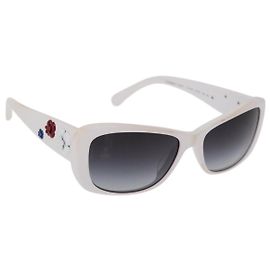 Gafas de sol CHANEL Camelia Plástico Blanco 5186-A CC Auth 176109A
