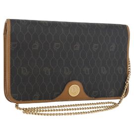 Bolsa de Ombro em Lona Honeycomb PVC Bege Dourado Auth 176623 Christian Dior