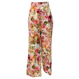 Calças de Lã / Seda Floral Multicoloridas Adam Lippes