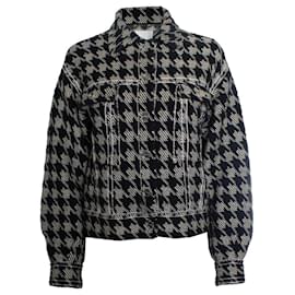 Chaqueta Sandro de pata de gallo en beige y negro