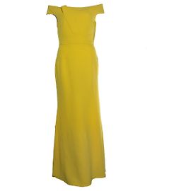 Vestido maxi con mangas Roland Mouret en amarillo