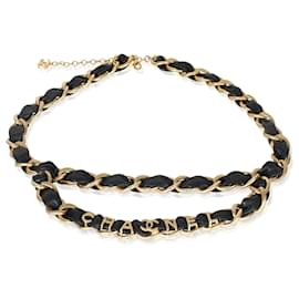 Cinto de corrente de couro banhado a ouro Chanel 2020