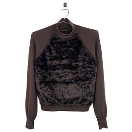 Maglione a collo alto in pelliccia di astrakan Prada AW98