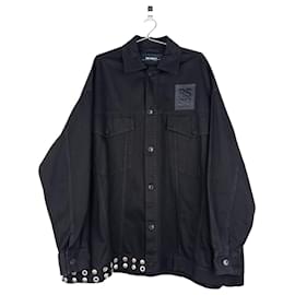 Raf Simons SS23 Big Fit Fransen und Nieten Jeansjacke