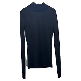 Courreges Top transparente preto Courrèges em poliéster com gola alta