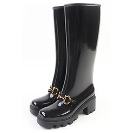 Stivali lunghi in gomma Horsebit Gucci