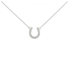 Autre Marque Collana con diamante a forma di ferro di cavallo in oro bianco 750