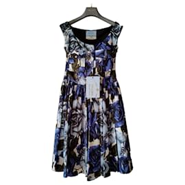PRADA POPLINE-KLEID EGYPT ROSE S COBALT. - Prada
