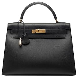 Borsa Kelly Hermès in pelle Ardennes nera