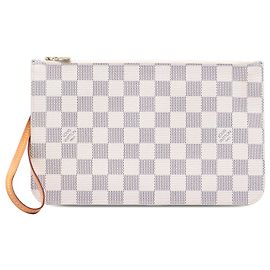 Pochette Louis Vuitton Neverfull MM Damier Azur Bianco