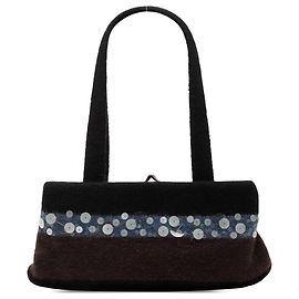 Borsa a spalla in lana nera e decorata con paillettes Bottega Veneta con chiusura