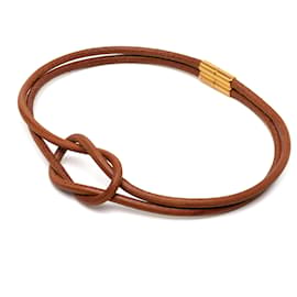 Collier Atame en cuir marron Hermès