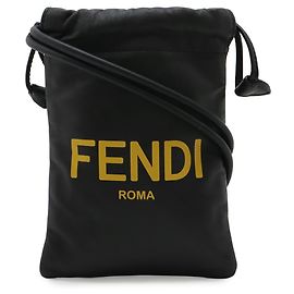 Fendi Print Phone Pouch in Black and Yellow
