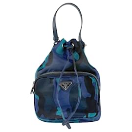 Borsa Prada Nera Blu Blu Navy Pelle Nylon