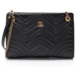 Borsa a spalla aperta media slim GG Marmont in pelle Matelassé Gucci