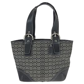 Borsa a mano in tela e pelle Mini Signature Coach