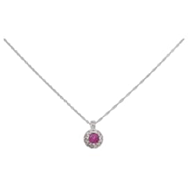 Collier en diamant et rubis K18WG - Autre Marque