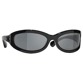 Gafas de sol ovaladas negras Chanel