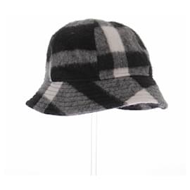 MAISON KITSUNE Karo Bob Hut Schwarz Wolle - Autre Marque