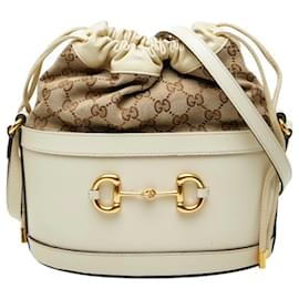 Borsa a secchiello Gucci GG Canvas Horsebit 1955