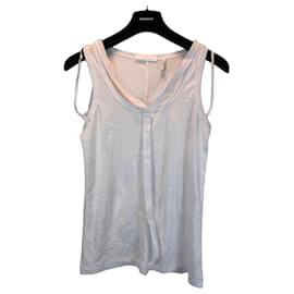 Top de tirantes de algodón Pima y modal blanco Helmut Lang