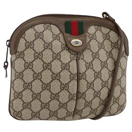 Borsa Sherry Line GG Supreme Web di GUCCI in PVC beige e oro 904 02 047 Auth 175285