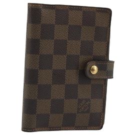 LOUIS VUITTON Cubierta de Planificador Diario PM Damier Ebene R20700 LV Auth yk20327