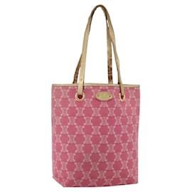 Borsa tote in tela Macadam CELINE Paris in denim rosa e oro Auth 175602 - Céline