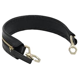 GIVENCHY Shoulder Strap Leather 18.1"" Black Gold Auth bs34466 - Givenchy