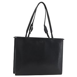 Borsa Tote in pelle nera e argento GUCCI 0021047 Auth ka3869