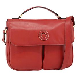 Borsa a mano CÉLINE Circle in pelle 2 in 1 rossa oro Auth YKZ1539A