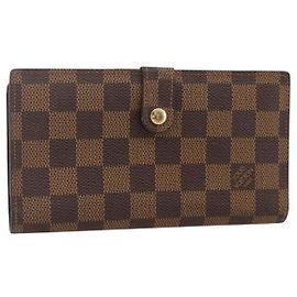 LOUIS VUITTON Portafoglio Clutch Continental Damier Ebene T61219 LV Auth 175980