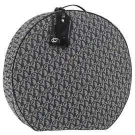 Borsa a mano in tela Trotter Christian Dior blu navy argento autentica 165376