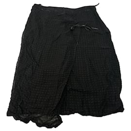 Falda A-Line de Seda Vintage Givenchy con Detalle de Lazo Negra XL