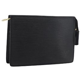 LOUIS VUITTON Epi Trousse 15 Pouch Nero M48502 LV Auth ti3882