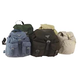 Zaino PRADA Nylon 5 Set Verde Beige Blu Auth 174972 - Prada