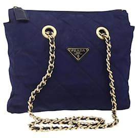 PRADA Borsa a Spalla con Catena Nylon Viola Oro Auth yk20261