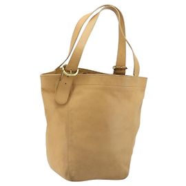Coach Borsa Tote in Pelle Beige Oro Auth 174865