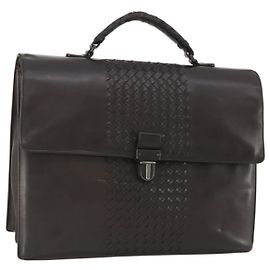 BOTTEGA VENETA INTRECCIATO Business Bag Leather Brown 161239 Auth bs34210