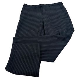 Pantalones de lana a rayas Gucci vintage negros M