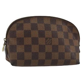 LOUIS VUITTON Pochette Cosmetica PM Damier Ebene N47516 Auth LV 175665