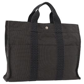 Hermès HERMES Borsa a Mano Her Line MM in Tela Grigia Auth 176493