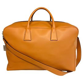 Autre Marque Aviteur Tan / Grande Borsa da Viaggio in Pelle Nubuck Cristallo Noce / Borsa da Weekend con Finiture in Palladio