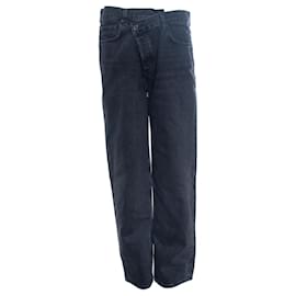 Agolde, jeans de pierna ancha cruzados en negro