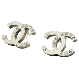 Orecchini in perle finte con strass Chanel Coco Mark