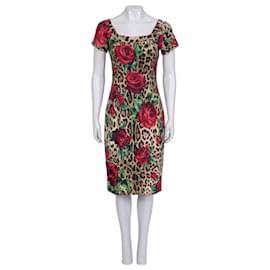 Dolce & Gabbana Floral Print Enganzt Kleid - Größe IT44/L Gebraucht