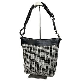 Borsa a tracolla in tela monogramma BB Balenciaga vintage beige e nera